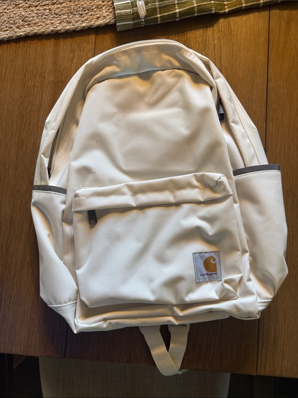 Carhartt Cream Canvas Backpack with Front Pocket